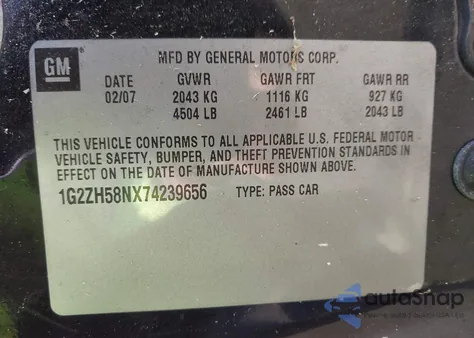 2007 Pontiac G6 Gt z USA, uszkodzony, nr VIN 1G2ZH58NX74239656